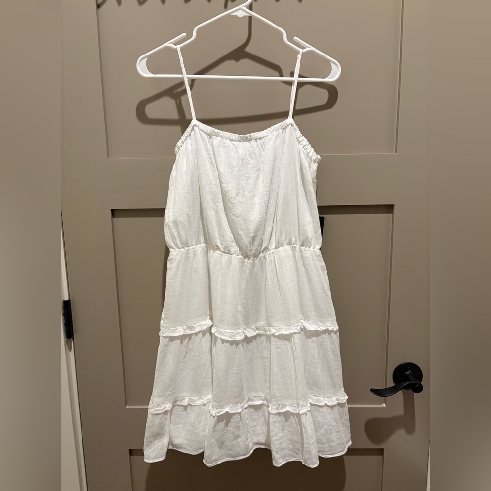 White Tiered Spaghetti Strap Sundress - Picture 2 of 4
